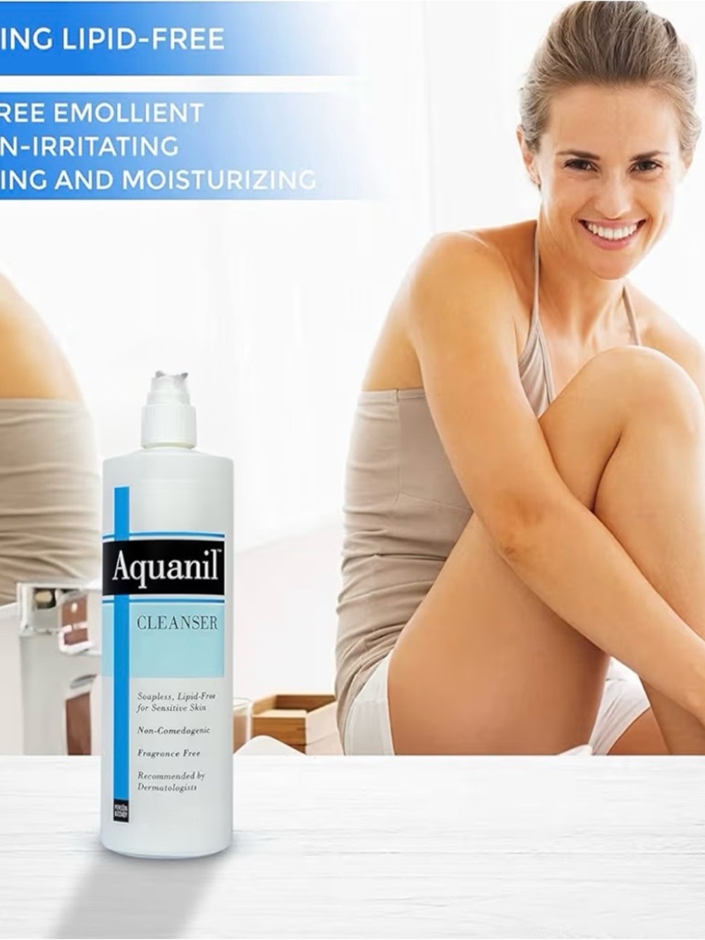 Aquanil Skin Cleanser 8oz Soapless Lipid-Free Sensitive Skin Wash Person & Covey - Picture 2 of 8